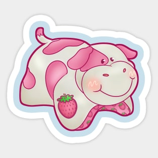 Strawberry Cow Pillow Sticker